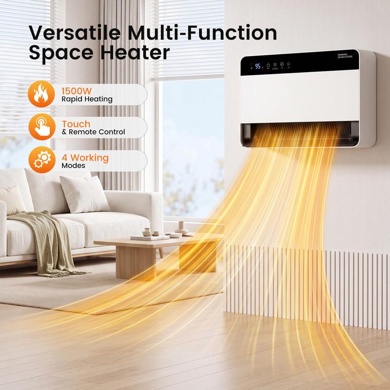 ProWarm 1500W Wall-Mounted Convection Heater — Smart Touch & Remote Control