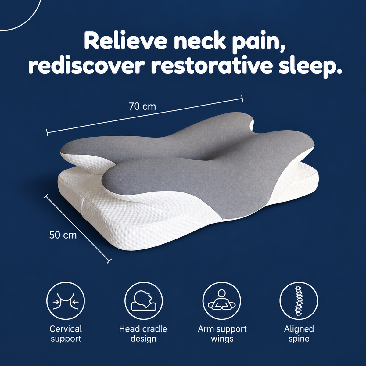 Contour Cervical Pillow – Neck & Shoulder Support for Side Sleepers