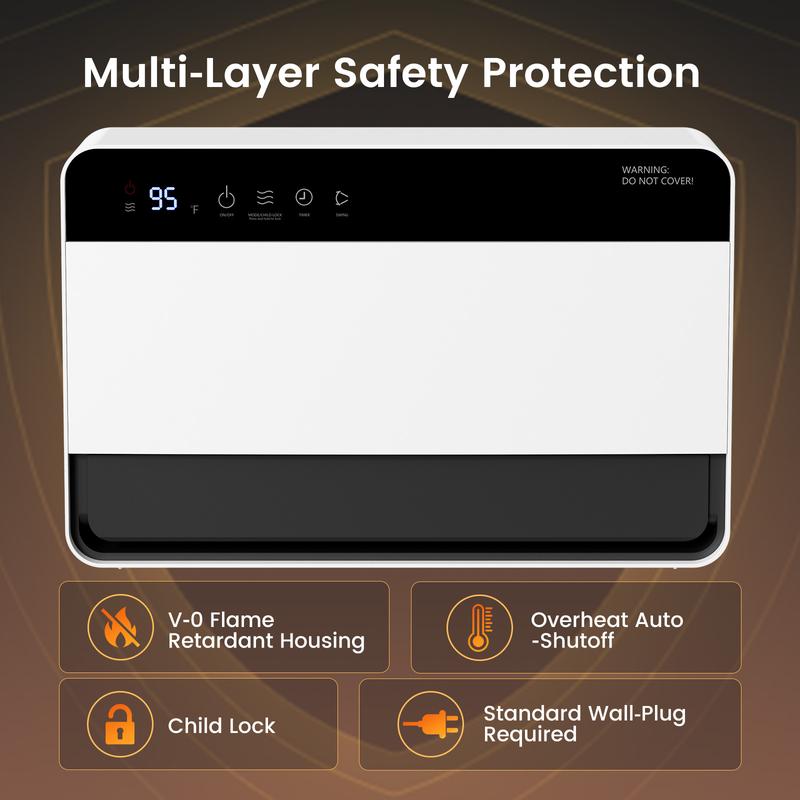 ProWarm 1500W Wall-Mounted Convection Heater — Smart Touch & Remote Control