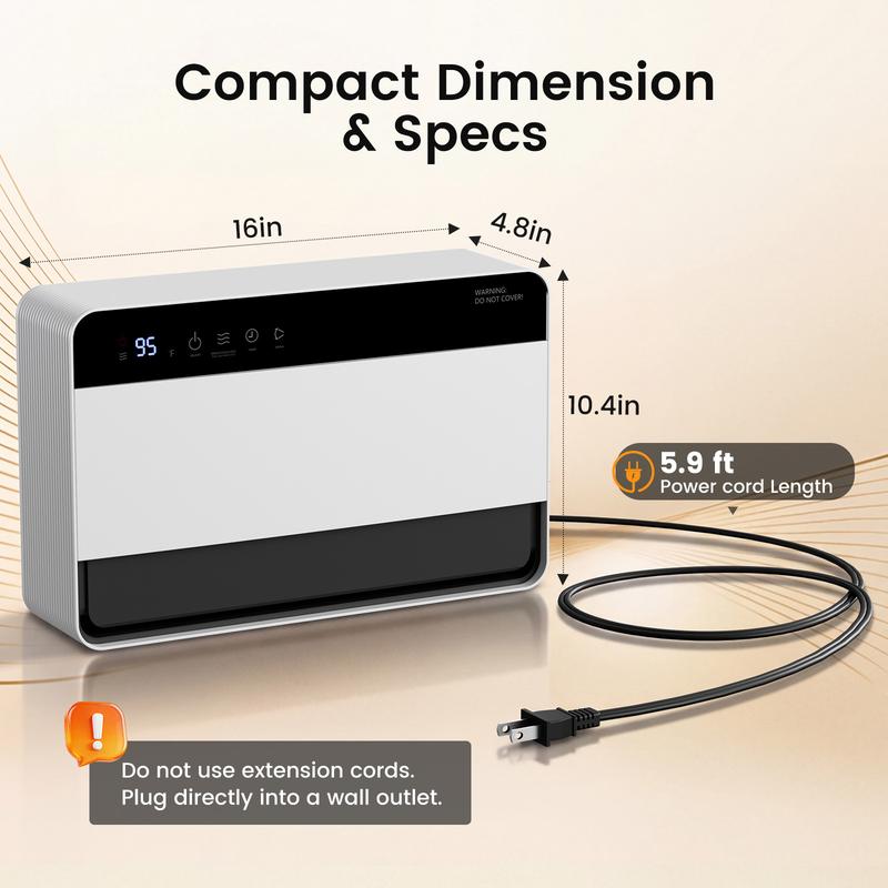 ProWarm 1500W Wall-Mounted Convection Heater — Smart Touch & Remote Control