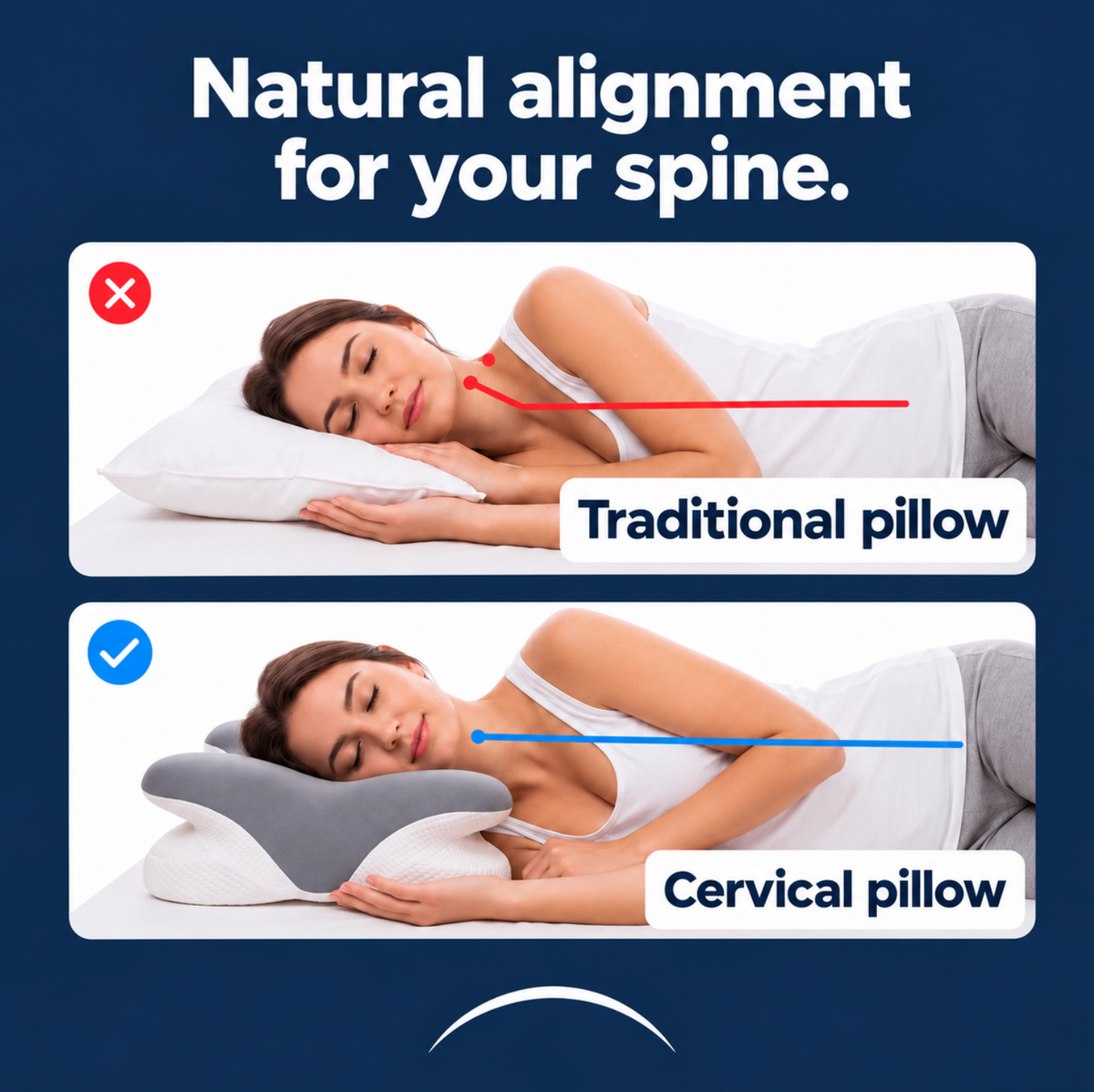 Contour Cervical Pillow – Neck & Shoulder Support for Side Sleepers