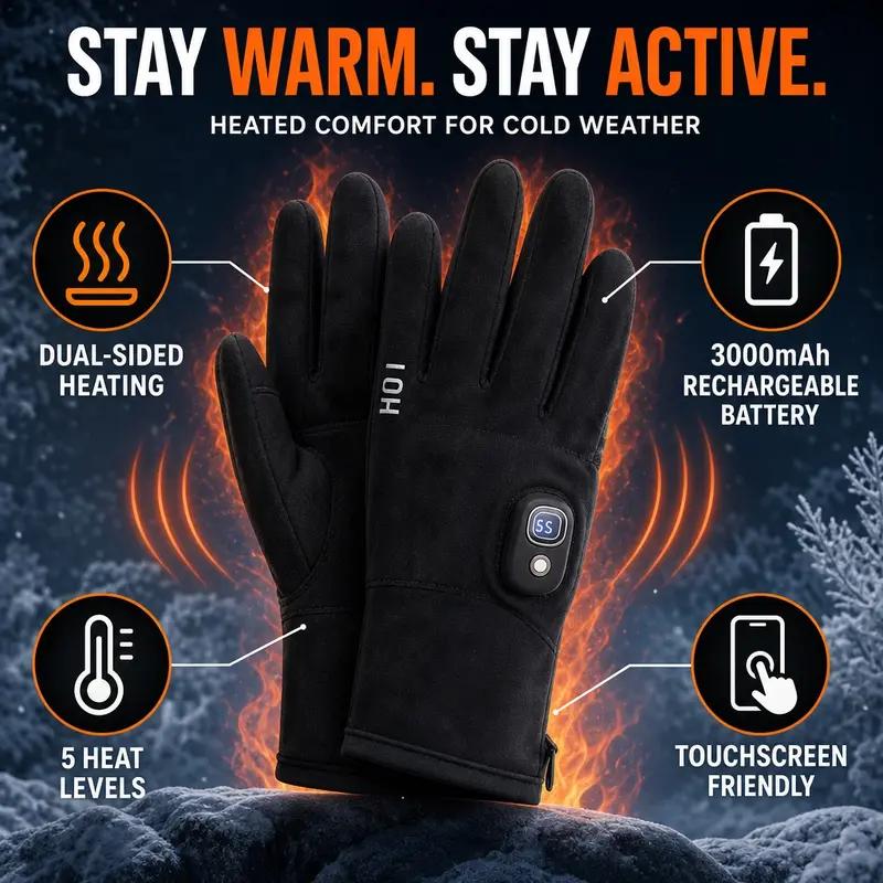 Pro Rechargeable Heated Gloves — 360° Full-Coverage Warming