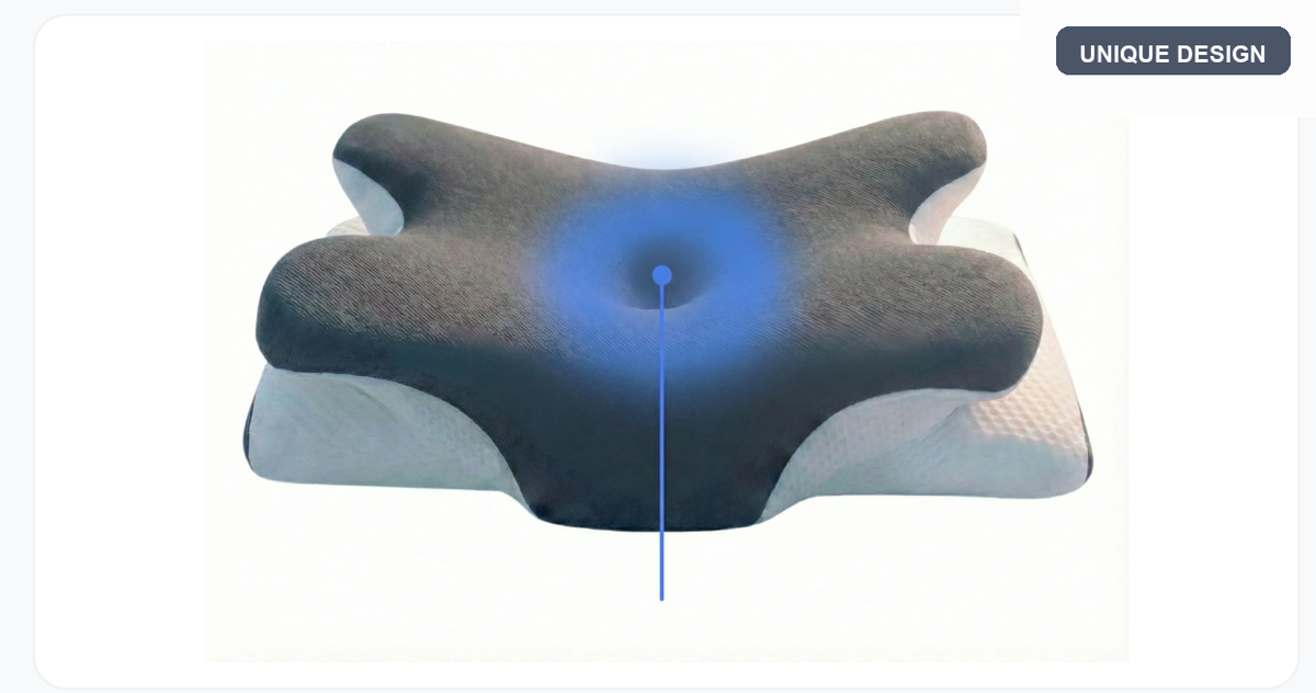 Pillow center cradle zone highlighted